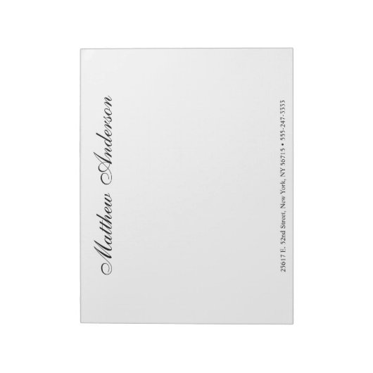 Mit Monogramm Skript Notizblock (Rotiert)