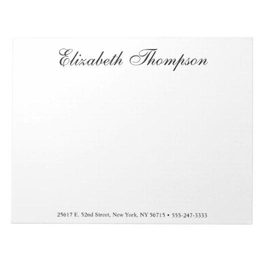 Mit Monogramm Skript Notizblock (Vorderseite)