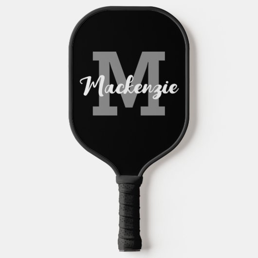 Mit Monogramm Skriptnamenfarbe Pickleball Schläger (Vorderseite)