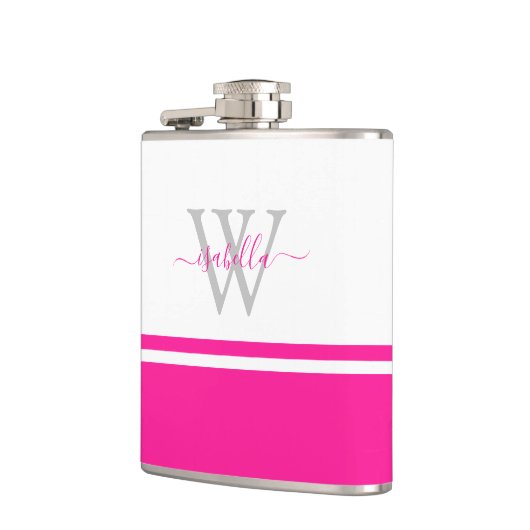 Mit Monogramm Skriptpinsel Flachmann (Links)