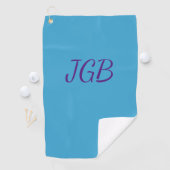 Mit Monogramm Sky Blue oder Color Background auswä Golfhandtuch (Insitu)