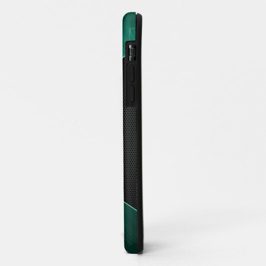 Mit Monogramm Sleek Green Metal Case-Mate iPhone Hülle (Hinten/Links)