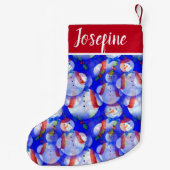 Mit Monogramm Snowman Kleiner Weihnachtsstrumpf (Rückseite)