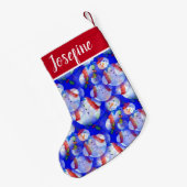 Mit Monogramm Snowman Kleiner Weihnachtsstrumpf (Rückseite (Hängend))