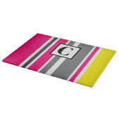 Mit Monogramm Sommer Streifen Schneidebrett (Ecke)