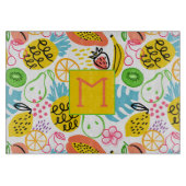 Mit Monogramm Sommerfruchtmuster Schneidebrett (Vorderseite)