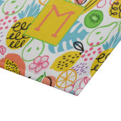 Mit Monogramm Sommerfruchtmuster Schneidebrett (Ecke)