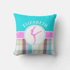 Mit Monogramm Sommertartan-Gymnastik-Golly Mädchen Kissen