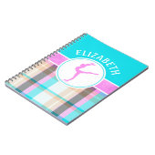 Mit Monogramm Sommertartan-Gymnastik-Golly Mädchen Notizblock (Linke Seite)