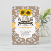 Mit Monogramm Sonnenblume-Maurer-Glas-Brautparty Einladung (Stehend Vorderseite)