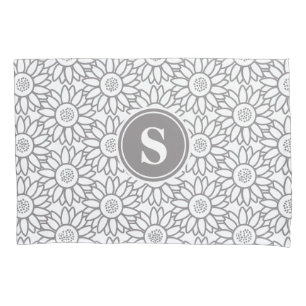 Mit Monogramm Sonnenblume-Muster Kissenbezug