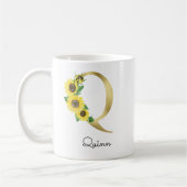Mit Monogramm Sonnenblumen-Anfangszahl Q Kaffeetasse (Links)