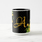 Mit Monogramm Sonnenblumen Gelb-Grau-Dekoration Tasse (Zentrum)