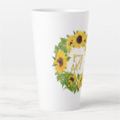 Mit Monogramm Sonnenblumen Muster dekorativ Milchtasse (Vorderseite)