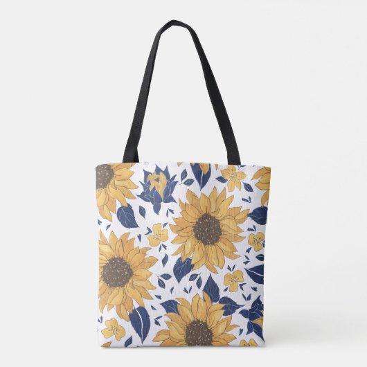 Mit Monogramm Sonnenblumenbeutel Tasche (Rückseite)