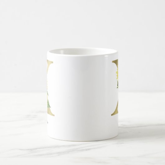Mit Monogramm Sonnenblumenblume Erstmals X Kaffeetasse (Mittel)