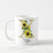 Mit Monogramm Sonnenblumenblume Erstmals X Kaffeetasse (Links)