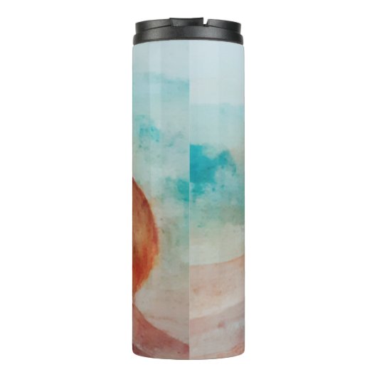 Mit Monogramm Sonnenwolken und Wüstenlandschaft Thermosbecher (Rückseite)