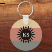 Mit Monogramm Southwestern Style Motif Schlüsselke Schlüsselanhänger (Vorderseite)