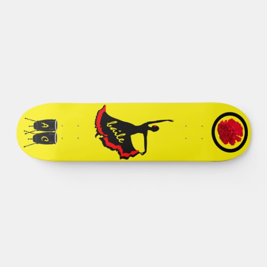 Mit Monogramm Spanisches Patineta Skateboard "Bail (Horizontal)