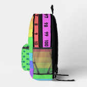 Mit Monogramm Spaß, helle Regenbogenstreifen, Zahl Bedruckter Rucksack (Rechts)