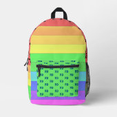 Mit Monogramm Spaß, helle Regenbogenstreifen, Zahl Bedruckter Rucksack (Vorderseite)