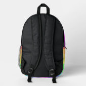 Mit Monogramm Spaß, helle Regenbogenstreifen, Zahl Bedruckter Rucksack (Rückseite)
