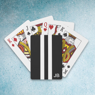 Mit Monogramm Spielkarten für Männer, schwarz und 
