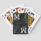 mit Monogramm Spielkarten in Schwarzweiß (Rückseite)
