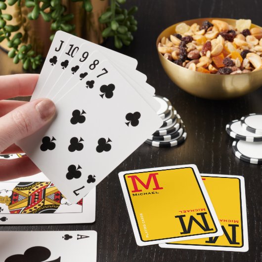 Mit Monogramm Spielkarten mit gelbem Individuelle (In Situ)