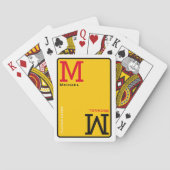 Mit Monogramm Spielkarten mit gelbem Individuelle (Rückseite)