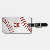 mit Monogramm Sportgeschenke realistisch Baseball Gepäckanhänger (Vorderseite horizontal)
