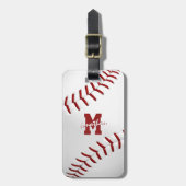 mit Monogramm Sportgeschenke realistisch Baseball Gepäckanhänger (Vorderseite vertikal)