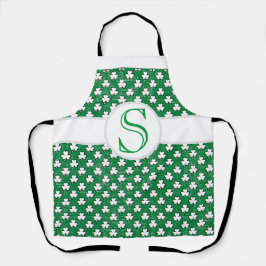 Mit Monogramm St. Paddy's Day Clover Pattern Lucky Schürze