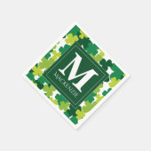 Mit Monogramm St. Patrick's Day Kleeblatts Serviette (Ecke)