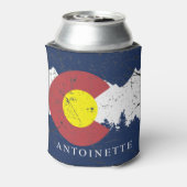 Mit Monogramm Staatsflagge Colorado Dosenkühler (Kanne Rückseite)