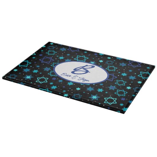 Mit Monogramm Star des David Challah-Board Schneidebrett (Ecke)