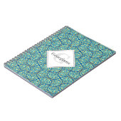 Mit Monogramm Starry Night on Sea Doodle Ogee Notizblock (Linke Seite)