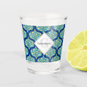 Mit Monogramm Starry Night on Sea Doodle Ogee Schnapsglas (Vorderseite)
