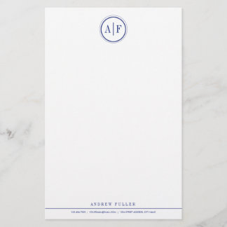 Mit Monogramm Stationerie der klassischen Marine Briefpapier
