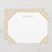 Mit Monogramm Stationierung aus Pink und Gold Mitteilungskarte (Vorne/Hinten)