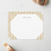 Mit Monogramm Stationierung aus Rosa und Gold Mitteilungskarte (Vorderseite/Rückseite Beispiel)