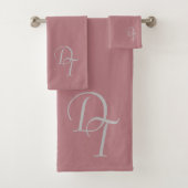 Mit Monogramm - staubige Rose Badhandtuch Set (Insitu)
