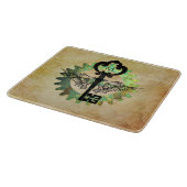 Mit Monogramm Steampunk Winged Key Rusty Cogwheel Schneidebrett (Ecke)