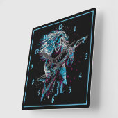 Mit Monogramm Stein auf Schwermetallen Quadratische Wanduhr (Winkel)