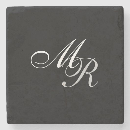 Mit Monogramm Steinuntersetzer (Vorderseite)