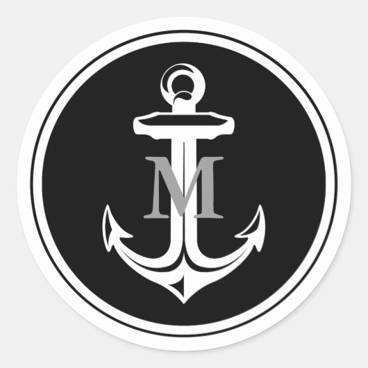 Mit Monogramm Sticker für den Anker (Vorderseite)