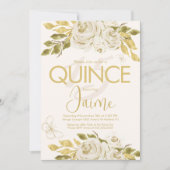 Mit Monogramm Stille Elfenbein Rose Pink Florals Einladung (Vorderseite)