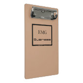 Mit Monogramm, stilvolle Schwarz und Rosa Mini Klemmbrett (Schrägansicht)