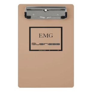 Mit Monogramm, stilvolle Schwarz und Rosa Mini Klemmbrett